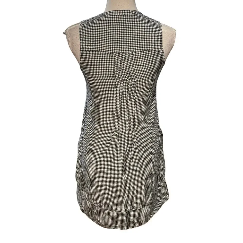 Quince Sleeveless Gingham Swing Dress 100% Linen - Picture 4 of 7